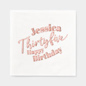 35 script 35e verjaardag custom roos goud folie servetten (Voorkant)
