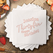 35 script 35e verjaardag custom roos goud folie servetten