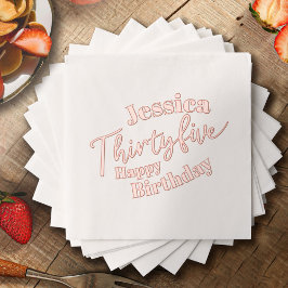 35 script 35e verjaardag custom roos goud folie servetten