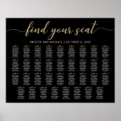 35 Tafels Vind uw Seat Black Zitkaarten Plan Poster (Voorkant)