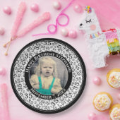 35 Uw foto Willekeurige nummerpatroon zwart/wit Papieren Bordje (Feest)