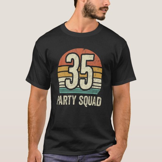 35 Verjaardag 35 Party Crew Squad 35th Bday Group T-shirt (Voorkant)