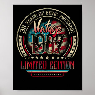 35 Years Awesome 35th Birthday Vintage 1987 VS Poster