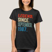 35 Years Old  Legend Since September 1987 35th Bir T-shirt (Voorkant)