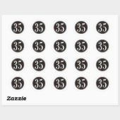 #35 Zwarte cirkel Ronde Sticker (Vel)