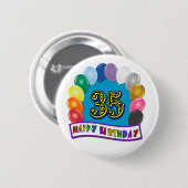 35e Birthday-ballonontwerp Ronde Button 5,7 Cm (Voorkant /achterkant)