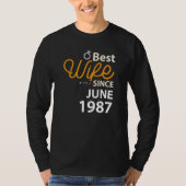 35e bruiloft Jubileum Beste vrouw sinds juni 1987 T-shirt (Voorkant)
