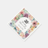 35e bruiloft Jubileum Elegant Script Floral Servet (Hoek)