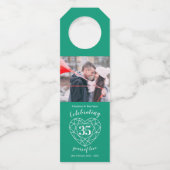 35e bruiloft Jubileum foto emerald gem hart Flessenhanger (Voorkant)