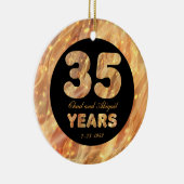 35e bruiloft Jubileum Gold Party Lichten Keramisch Ornament (Rechts)