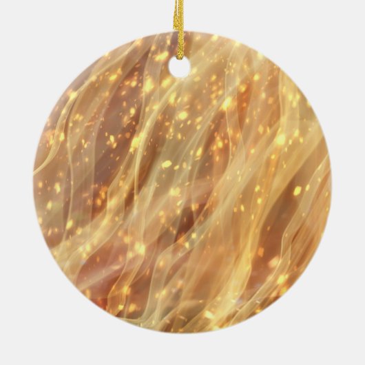 35e bruiloft Jubileum Gold Party Lichten Keramisch Ornament (Achterkant)