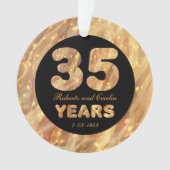 35e bruiloft Jubileum Gold Party Lichten Ornament (voorkant)