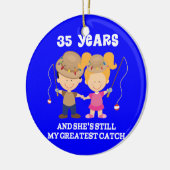 35e bruiloft Jubileum grappige cadeau voor hem Keramisch Ornament (Links)