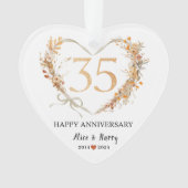 35e bruiloft Jubileum keramiek Ornament (voorkant)