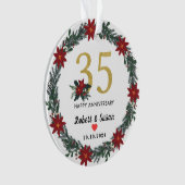 35e bruiloft Jubileum kerstcadeaus Ornament (voorkant)