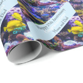 35e bruiloft Jubileum koraal Cadeaupapier (Rol Hoek)