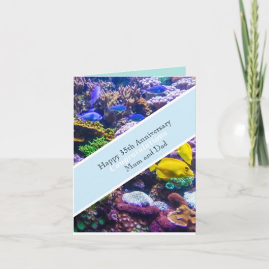 35e bruiloft Jubileum koraal Kaart (Voorkant)