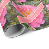 35e bruiloft Jubileum Koraal Roos Cadeaupapier (Rol Hoek)