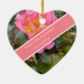 35e bruiloft Jubileum Koraal Roos Keramisch Ornament (Voorkant)