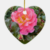 35e bruiloft Jubileum Koraal Roos Keramisch Ornament (Achterkant)