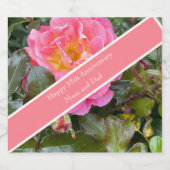 35e bruiloft Jubileum Koraal Roos Sparkling Wijnetiket (Enkel label)