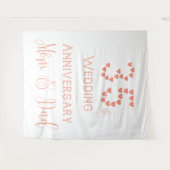 35e bruiloft Jubileum Ouders Koraal bruiloft Wandkleed (Voorkant (horizontaal))