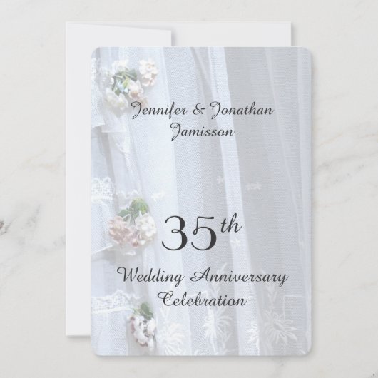 35e bruiloft Jubileum Partij, kant Kaart (Voorkant)