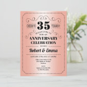 35e bruiloft Jubileum Party - Koraal Kaart (Staand voorkant)