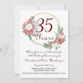 35e Coral Wedding Jubileum Rozen Goud Lijst Kaart (Voorkant)