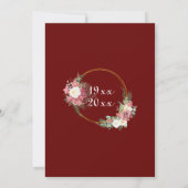 35e Coral Wedding Jubileum Rozen Goud Lijst Kaart (Achterkant)