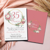 35e Coral Wedding Jubileum Rozen Goud Lijst Kaart