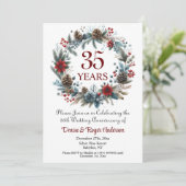 35e Coral Wedding Jubileum Winter Kaart (Staand voorkant)