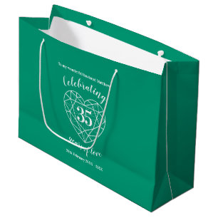35e Emerald Jubileum 35 jaar groene aangepaste tas Groot Cadeauzakje