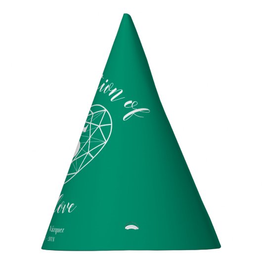 35e Emerald trouwdag aangepaste feest petten Feesthoedjes (Rechts)