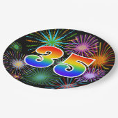 35e evenement - Leuk, kleurrijk, vet, regenboog 35 Papieren Bordje (Gekanteld)