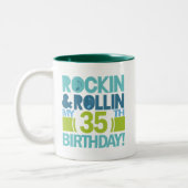 35e geboorte-cadeauideeën tweekleurige koffiemok (Links)