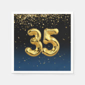 35e goudballonnen en Confetti Napkins Servet (Voorkant)