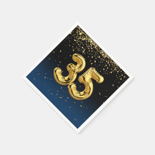 35e goudballonnen en Confetti Napkins Servet (Hoek)