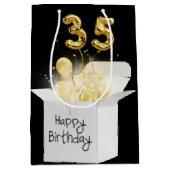 35e goudzeemeerballonnen in witte doos medium cadeauzakje (Voorkant)