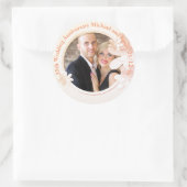 35e huwelijks VERJAARDAG FOTO Koraal Ronde Sticker (Tas)