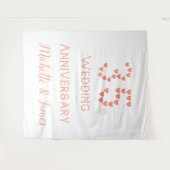 35e huwelijksverjaardag Koraal Huwelijk Typografie Wandkleed (Voorkant (horizontaal))