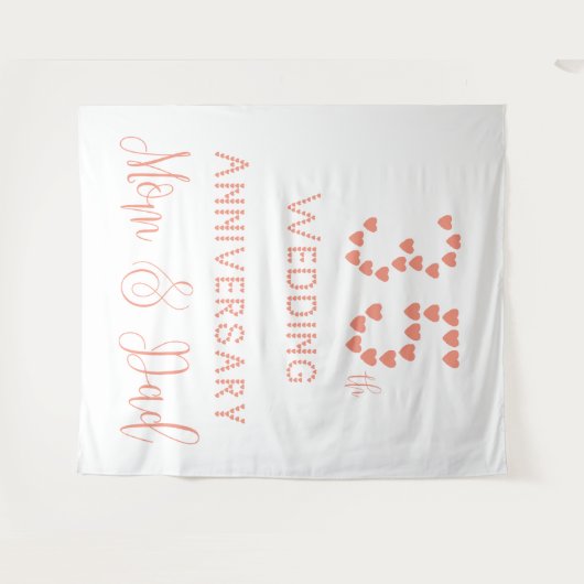 35e huwelijksverjaardag Ouders Koraal Bruiloft Wandkleed (Voorkant (horizontaal))