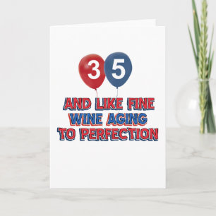 35e jaar oude verjaardag design kaart