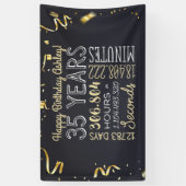 35e jaarbanner - 35 jaar in uren en seconden spandoek (Verticaal)