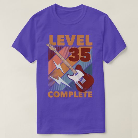 35e jaarniveau 35 Complete E-gitaar T-shirt (Design voorkant)