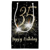 35e jaarsparkler op zwart klein cadeauzakje (Voorkant)