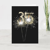35e jaarsparklers op zwart kaart (Voorkant)