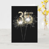 35e jaarsparklers op zwart kaart (Gele Bloem)