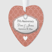 35e Jubileum Bruiloft Jubileum Koraal Z22 Ornament (voorkant)