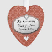 35e Jubileum Bruiloft Jubileum Koraal Z22 Ornament (voorkant)